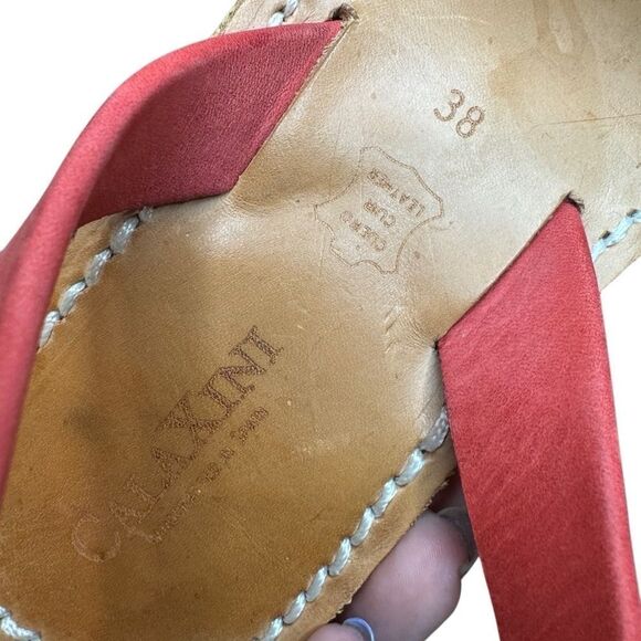 CalaXini Leather Peep Toe Wedge Sandal - Picture 11 of 12